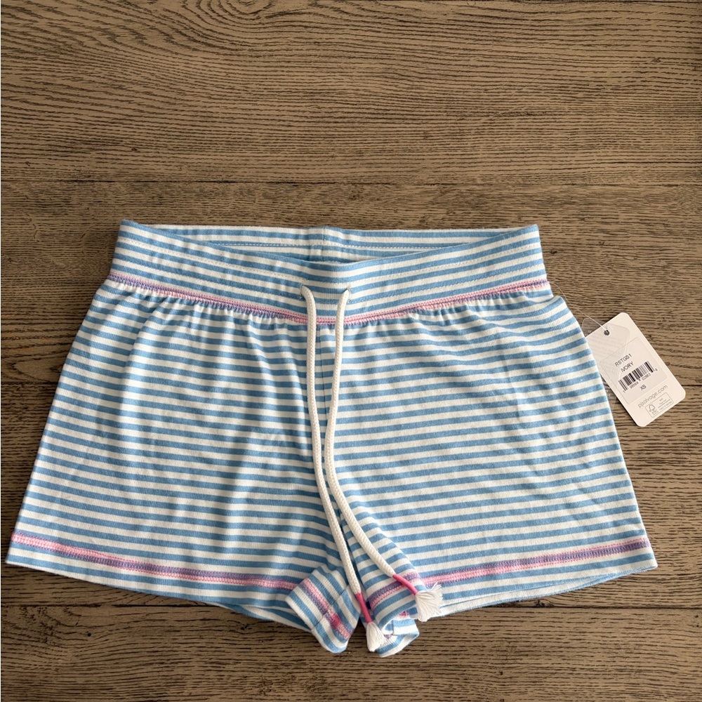 PJ Salvage Blue and White Striped Pajama Shorts